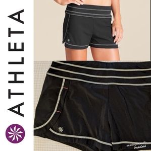 Athleta Stability Run Shorts, Black MEDIUM